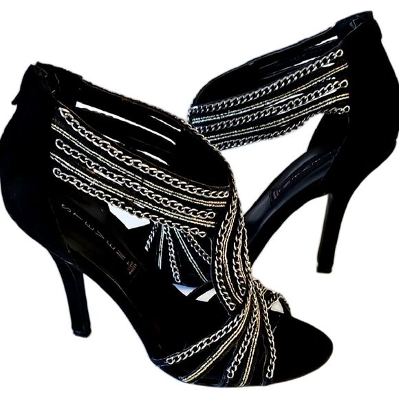 Steve Madden Black and Silver Rhinestone Heels - Picture 2 of 7